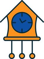 Cuckoo Clock Line Filled Two Colors Icon vector