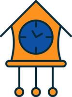 Cuckoo Clock Line Filled Two Colors Icon vector