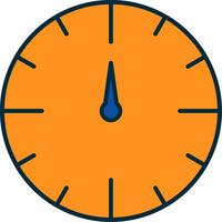 reloj línea lleno dos colores icono vector