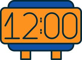 Digital Clock Line Filled Two Colors Icon vector
