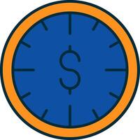 Time Is Money Line Filled Two Colors Icon vector