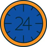 24 Hours Line Filled Two Colors Icon vector