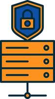 Data Protection Line Filled Two Colors Icon vector