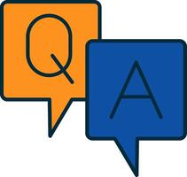 Question And Answer Line Filled Two Colors Icon vector