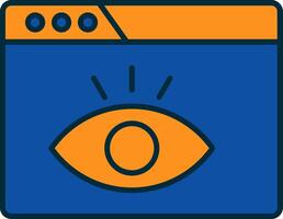 Visualization Line Filled Two Colors Icon vector
