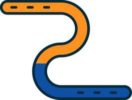 Earthworm Line Filled Two Colors Icon vector