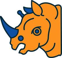 Rhinoceros Line Filled Two Colors Icon vector