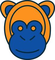 Monkey Line Filled Two Colors Icon vector