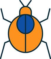 Cockroach Line Filled Two Colors Icon vector
