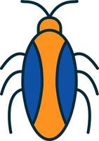 Cockroach Line Filled Two Colors Icon vector