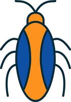 cucaracha línea lleno dos colores icono vector