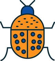 Beetle Line Filled Two Colors Icon vector