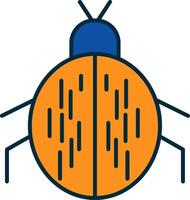 Beetle Line Filled Two Colors Icon vector