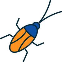 Cockroach Line Filled Two Colors Icon vector