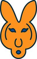 Kangaroo Line Filled Two Colors Icon vector