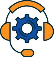 Technical Support Line Filled Two Colors Icon vector