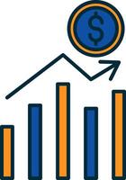 Stock Market Line Filled Two Colors Icon vector