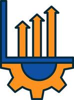 Setting Line Filled Two Colors Icon vector