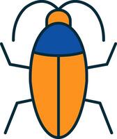 cucaracha línea lleno dos colores icono vector