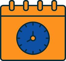 Time And Date Line Filled Two Colors Icon vector