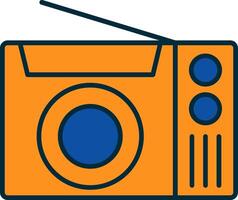 Radio Line Filled Two Colors Icon vector