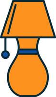 Table Lamp Line Filled Two Colors Icon vector