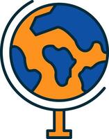 Globe Line Filled Two Colors Icon vector