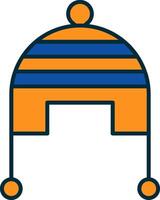 Winter Cap Line Filled Two Colors Icon vector