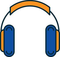 Headphones Line Filled Two Colors Icon vector