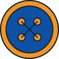 Cloth Button Line Filled Two Colors Icon vector