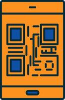 Qr Code Line Filled Two Colors Icon vector