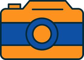 Photo Camera Line Filled Two Colors Icon vector