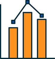 Statistics Line Filled Two Colors Icon vector