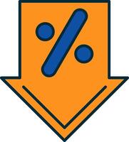 Discount Line Filled Two Colors Icon vector