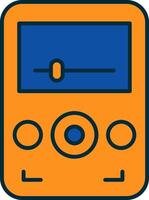 Audio Player Line Filled Two Colors Icon vector