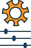 Gear Line Filled Two Colors Icon vector