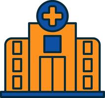 Hospital Line Filled Two Colors Icon vector