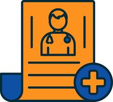 Document Line Filled Two Colors Icon vector
