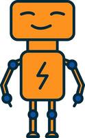 Bot Line Filled Two Colors Icon vector