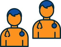 Doctors Line Filled Two Colors Icon vector