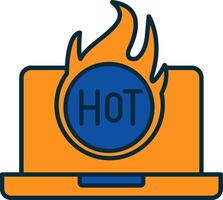 Hot Line Filled Two Colors Icon vector