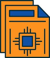 Document Line Filled Two Colors Icon vector