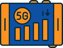 Signal Line Filled Two Colors Icon vector