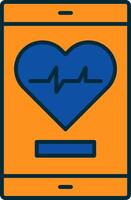 Graph Line Filled Two Colors Icon vector