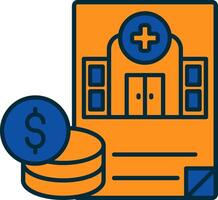 Hospital Budget Line Filled Two Colors Icon vector