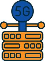 Server Line Filled Two Colors Icon vector