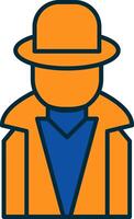 Hacker Line Filled Two Colors Icon vector