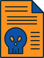 Document Line Filled Two Colors Icon vector
