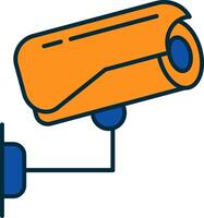 Security Camera Line Filled Two Colors Icon vector