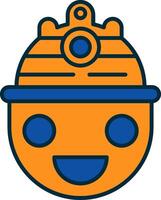Helmet Line Filled Two Colors Icon vector